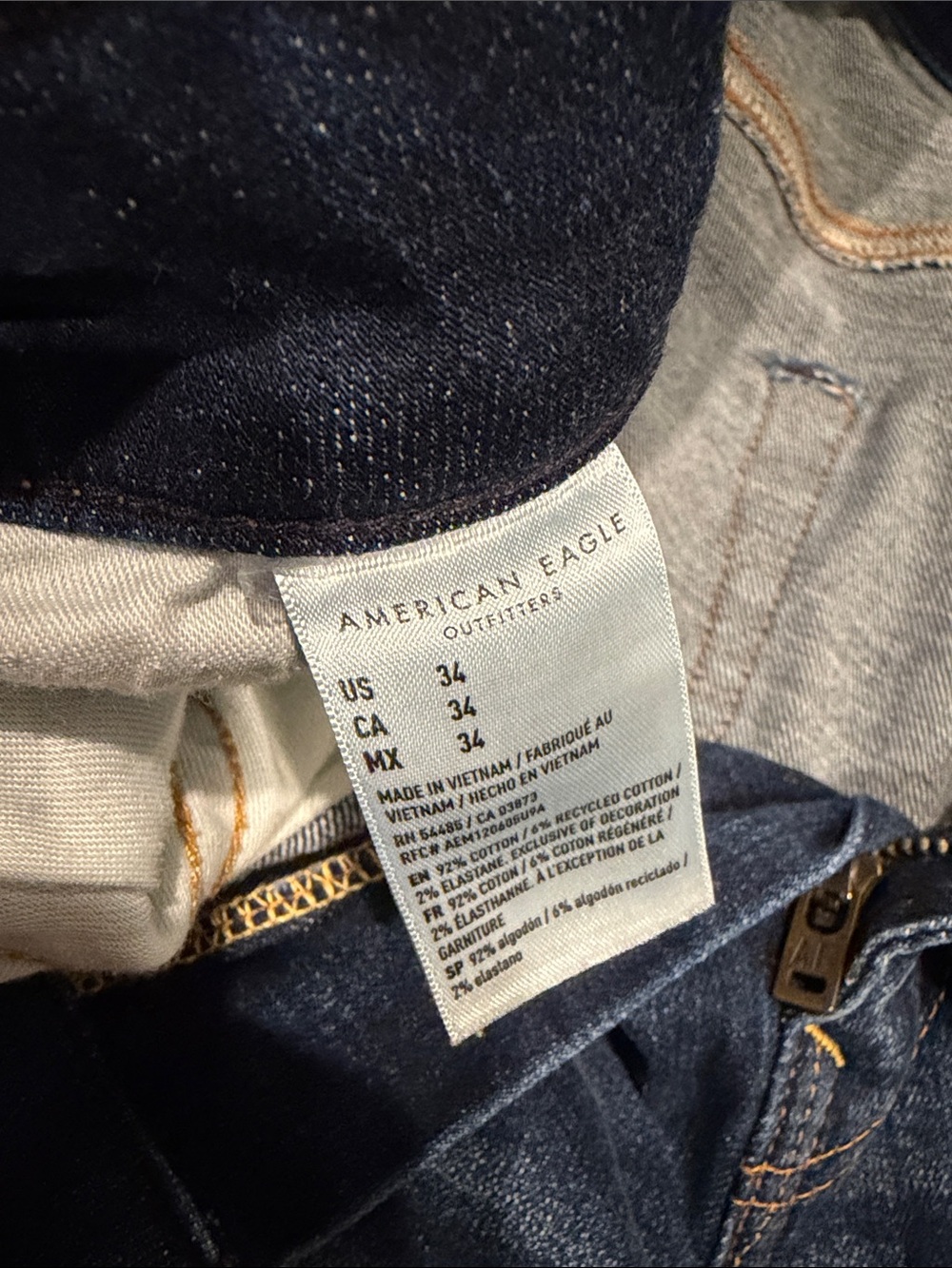 Size 34 - American Eagle Men's Distressed Denim Shorts - Indigo Blue - Picture 3 of 6